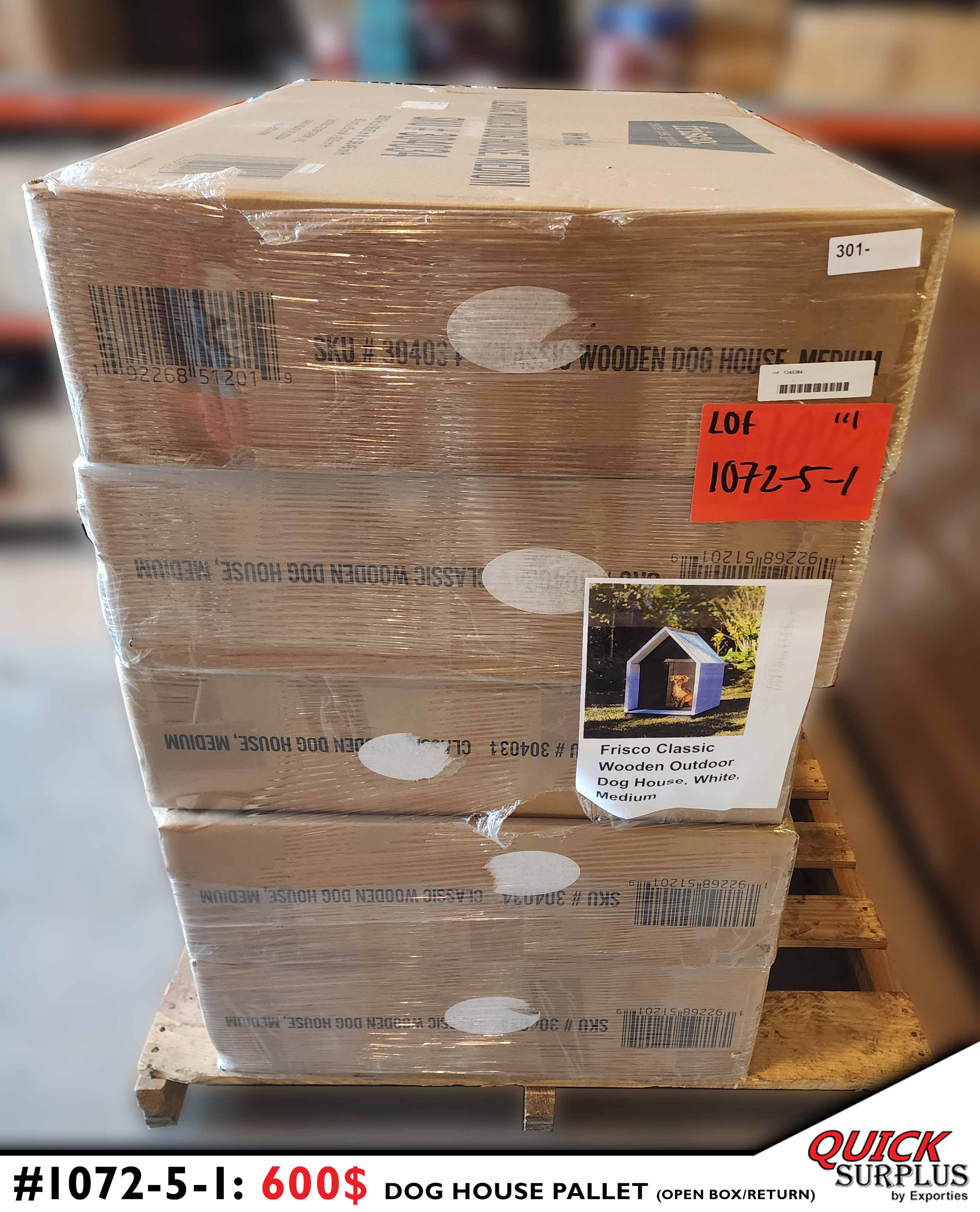 PET FRISCO CLASSIC WOODEN DOG HOUSE - LOT-1072-5-1