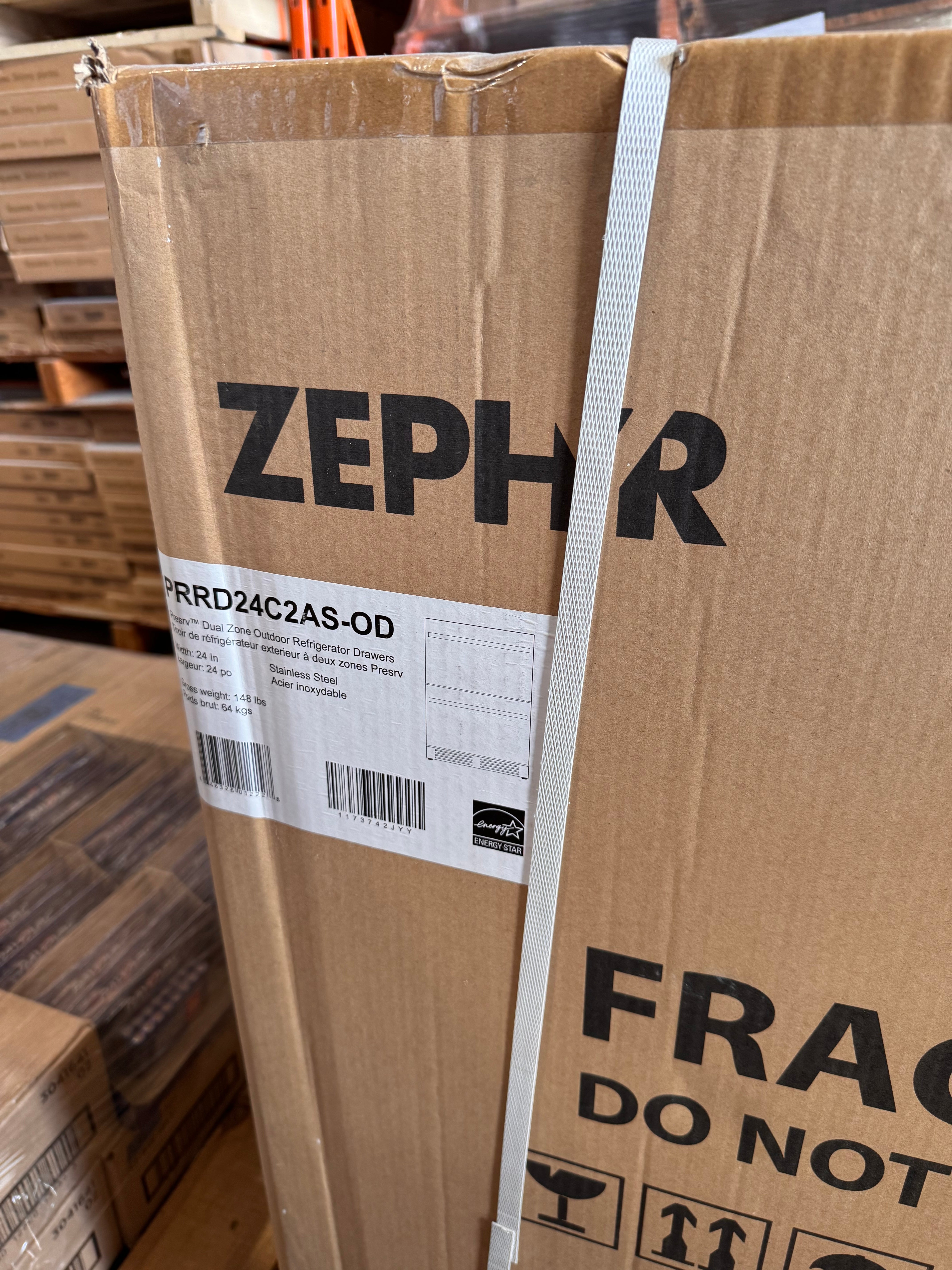 ZEPHYR DUAL ZONE  OUTDOOR REFRIGERATORS DRAWERS - LOT-538-31-1